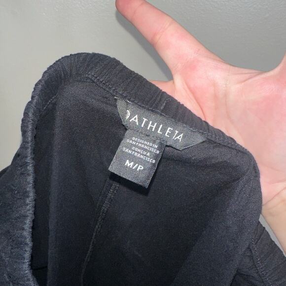 Athleta Paradise Wide Leg Pant Black Linen Blend MP Medium Petite - Picture 3 of 7